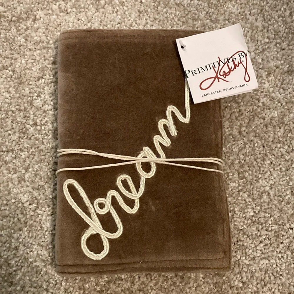 Primitives by Kathy Brown Velvet 'dream' Journal with Cream Embroidery
